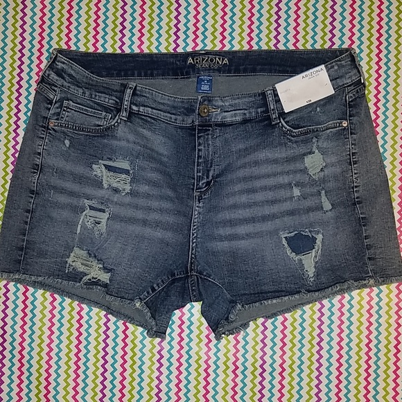 Arizona Jean Company Pants - Arizona distressed denim shortie shorts size 20